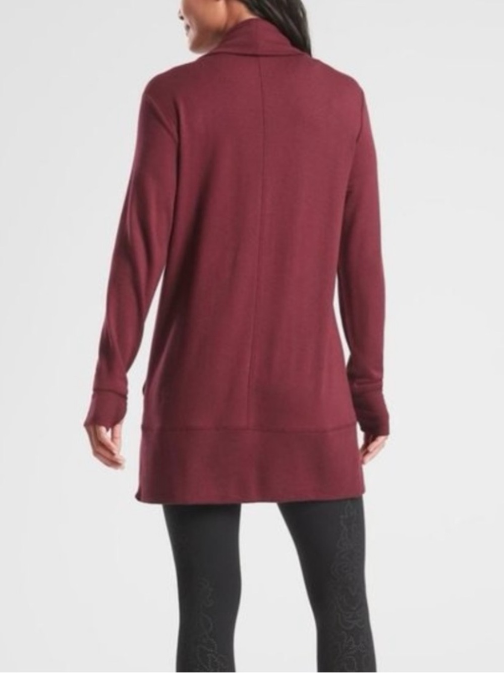 NWT Athleta Pranayama Wrap Cardigan Cabernet Burgundy S - Picture 3 of 11